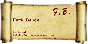 Ferk Bence névjegykártya